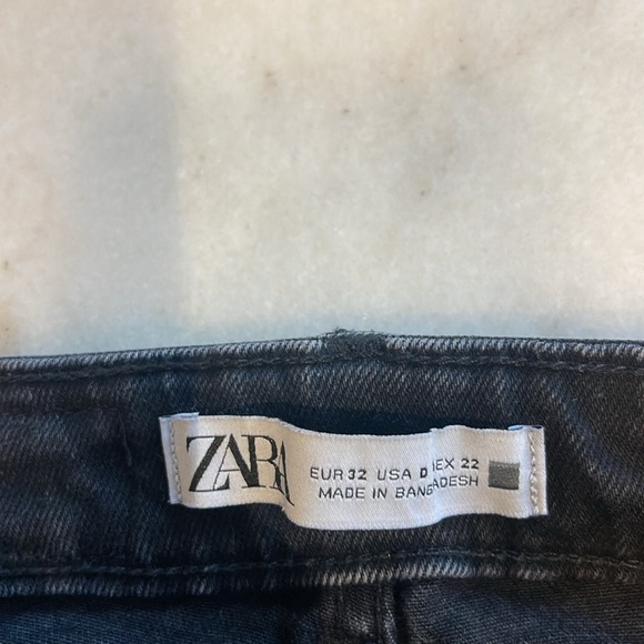 ZARA BLACK COTTON SKINNY JEAN. 32/0 - Picture 3 of 5